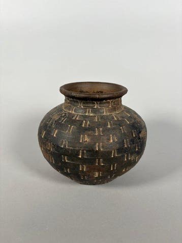 Oud-Chinees, Han-dynastie Terracotta Jarre - 20 cm, Antiek en Kunst