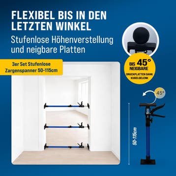 Bouwstempel Set van 3 Blauw Staal 50-115cm 30kg, Verzenden, Nieuw