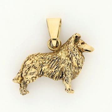 Hanger - 14 karaat Geel goud - Hond - Schotse Collie