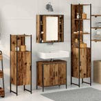 vidaXL Badkamermeubelset 4 pcs Bruin 33 x 33 x 185.5 cm, Huis en Inrichting, Badkamer | Badkamermeubels, Verzenden, Nieuw, Overige typen