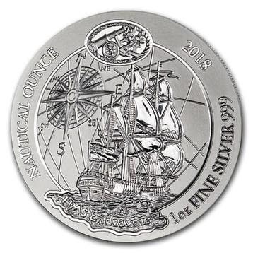 Rwanda / Ruanda Nautical HMS Endeavour 1 oz 2018 (capsule), Postzegels en Munten, Verzenden, Overige landen, Losse munt, Zilver
