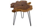 Unieke bijzettafel WILD 50cm teakhouten salontafel - 38243, Ophalen of Verzenden, Nieuw