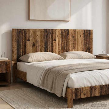 vidaXL Wandgemonteerd Hoofdeinde EDE Oud hout Bewerkt hout, Verzenden, Nieuw, Bruin, Hout