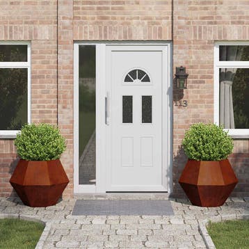 vidaXL Plantenbak 2 st Roestig 75 x 75 x 60 cm weervast, Tuin en Terras, Verzenden, Nieuw, Metaal, 60 tot 100 cm