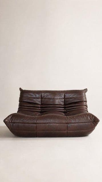 Ligne Roset - Michel Ducaroy - Sofa - Togo - Vachettaleer -, Antiek en Kunst