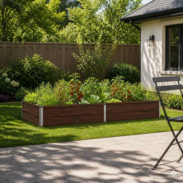 vidaXL Verhoogd Tuinbed Zwart 160 x 80 x 24 cm koudgewalst, Minder dan 30 cm, Verzenden, Nieuw, Metaal