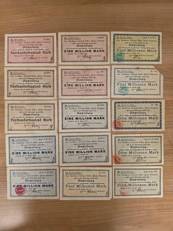 Duitsland. - 15 Banknotes 1923 – Vilshofen – Notgeld, Postzegels en Munten, Bankbiljetten | Europa | Niet-Eurobiljetten