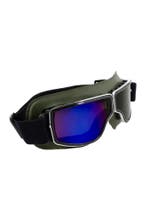 Goggles Motorbril Skibril Bril Groen Montuur Blauwe Spiegelg, Ophalen of Verzenden, Nieuw, Overige maten, Carnaval