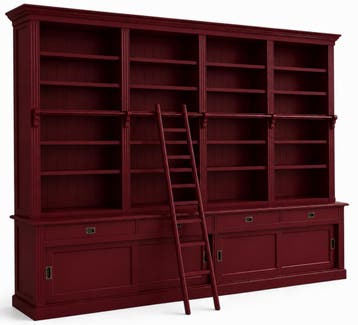 Boekenkast Putten wijnrood 400 x 260cm met trap, Huis en Inrichting, Kasten | Boekenkasten, Ophalen of Verzenden, Nieuw
