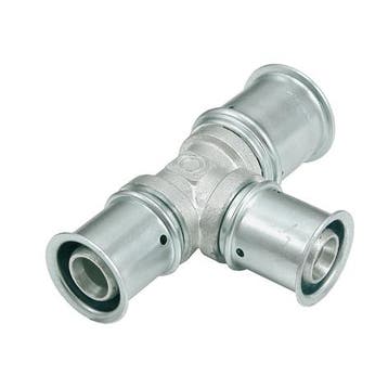 MultiTubo Persfitting metaal vertind T-stuk 63 x 32 x 63 mm, Doe-het-zelf en Verbouw, Buizen en Afvoer, Ophalen of Verzenden, Nieuw