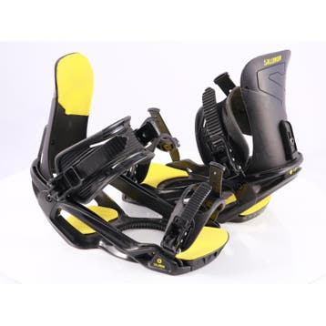 L snowboard bindingen SALOMON UNITE, black/yellow, Verzenden, Gebruikt