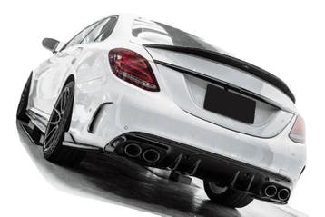 Diffuser + Uitlaatstukken (zwart) geschikt voor Mercedes
