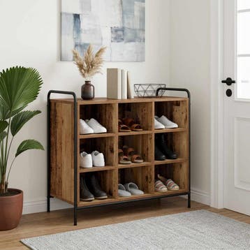 vidaXL Schoenenkast 85 x 39,5 x 75 cm Bewerkt hout Oud hout, Verzenden, Nieuw