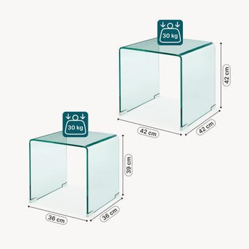Bijzettafel Kariengem set van 2 transparant [en.casa], Verzenden, Nieuw