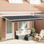 vidaXL Zijde Frame Antraciet 350 x 200 cm Polyester met, Tuin en Terras, Zonneschermen, Verzenden, Nieuw