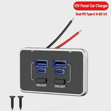 Universele 78W QC3.0 PD Auto Dubbele USB C & USB A Laadpanee, Verzenden, Nieuw