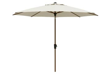 Madison Lissabon teak/champagne stokparasol 300 cm. - Olefin, Verzenden, Nieuw, Stokparasol, Kantelbaar