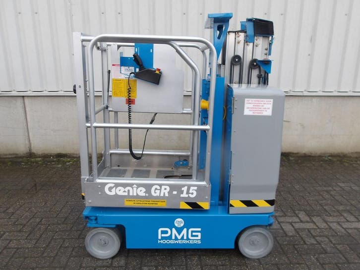 Hoogtewerker Mast Genie GR-15 2018, 6,47m gekeurd, nw accus, Zakelijke goederen, Machines en Bouw | Liften, Steigers en Ladders