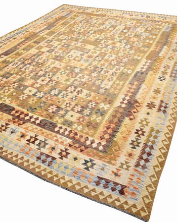 Grote Kelim Afganistan 390x300 handgeweven wollen vloerkleed, 200 cm of meer, Groot perzisch tapijt kelim kilim wollen vloerkleed handgeknoopt