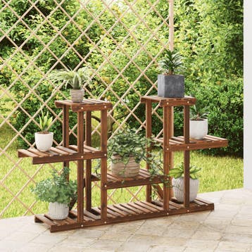 vidaXL Plantenstandaard 110x25x73 cm massief vurenhout, Verzenden, Nieuw