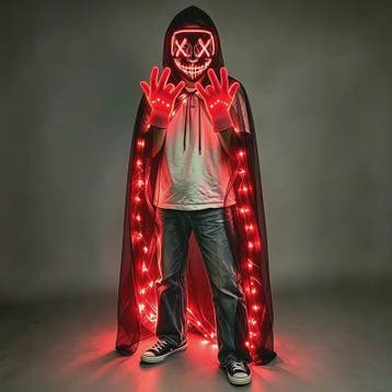 Verlicht LED Neon Purge Masker met Fiber Optic Handschoenen, Verzenden