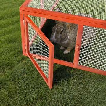 Konijnenhok met 4 deuren 181x90x48cm - bruin, Dieren en Toebehoren, Verzenden, Nieuw