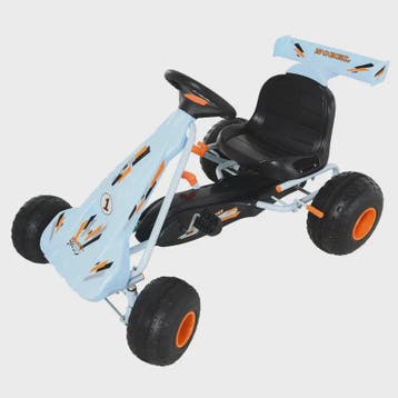 Traptractor Go-Kart Lichtblauw met Handrem en Verstelbare Zi, Verzenden, Nieuw