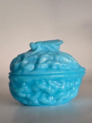 Verrerie Vallerysthal - Suikerpot (2) - turkoois - Opaline, Antiek en Kunst