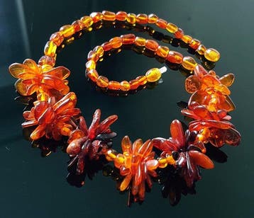 Amber Ketting - Vintage Echte Amber Ketting- 29 g