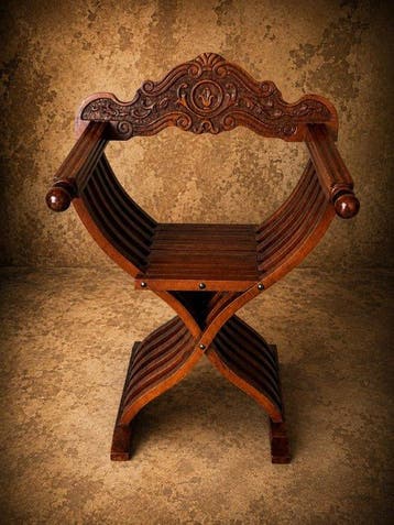Fauteuil - Hout - Savonarola-stoel