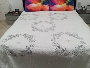 Bedsprei - 230 cm - 250 cm - Bedsprei met Calais-kant