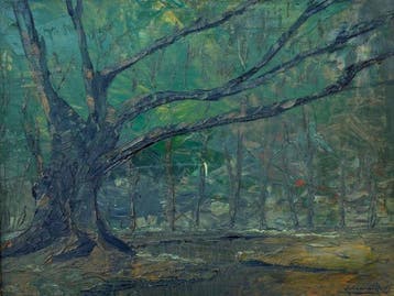 Lode Van Der Linden (1888-1960) - Bosgezicht met riviertje