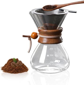 Koffiekan met RVS Filter - 400ml | 45% Korting - Nieuw, Koffiemachine, Gemalen koffie, Ophalen of Verzenden, Zo goed als nieuw
