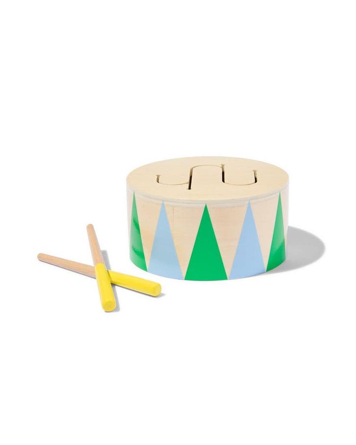 HEMA Trommel hout Ø15x7.5, Kinderen en Baby's, Speelgoed | Houten speelgoed, Nieuw, Verzenden