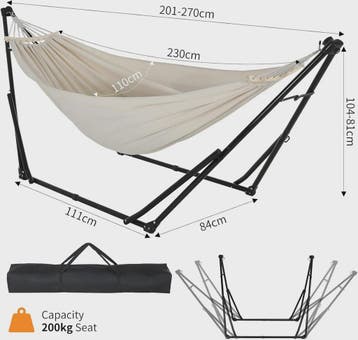 Draagbare Hangmat met Standaard & Draagtas - Opvouwbaar, Ver, Tuin en Terras, Hangmatten, Verzenden, Nieuw