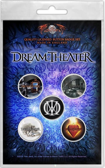 Dream Theater - Symbol - Button 5-pack officiële merchandise, Ophalen of Verzenden, Nieuw, Kleding