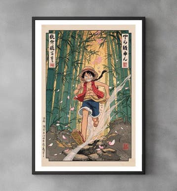 Sato Hageshi - Luffy’s Bamboo Run - One Piece - Signed and, Nieuw