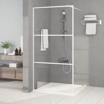 vidaXL Inloopdouchewand 100x195 cm transparant ESG-glas wit, Verzenden, Nieuw