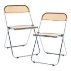 Klapstoel set van 2 Pornainen 74x46x47 cm oranje transparant, Huis en Inrichting, Stoelen, Verzenden, Nieuw