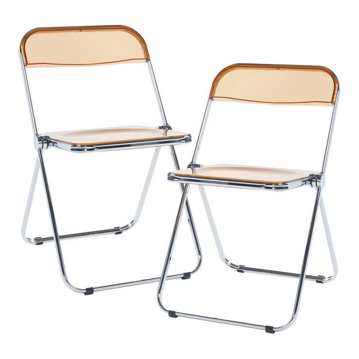 Klapstoel set van 2 Pornainen 74x46x47 cm oranje transparant, Huis en Inrichting, Stoelen, Verzenden