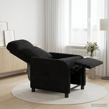 vidaXL Massage Recliner Zwart fluweel, Verzenden, Nieuw