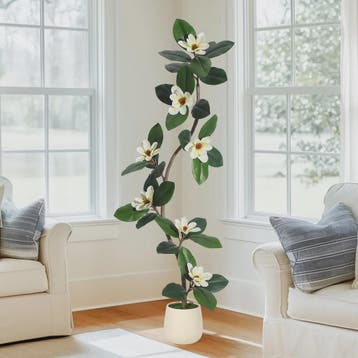 Kunst Magnolia Boom met Witte Pot - 150/180/210cm - Luxe Kun, Verzenden, Nieuw