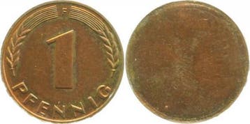 1 Pfennig Brd Muenzzeichen :f eins Probe/cu-plat Archiv F, Verzenden