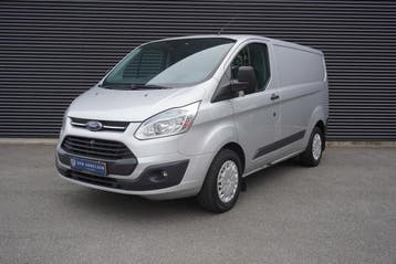 Ford Transit Custom 101pk L1H1 Trekhaak Navigatie Airco Crui, Euro 5, Gebruikt, Ford, Zilver of Grijs
