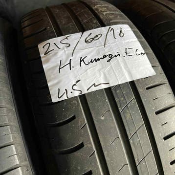 2 x Hankook Kinergy Eco 215-60-16 Zomerbanden 4,5mm, 16 inch, Ophalen of Verzenden, Band(en), Personenwagen