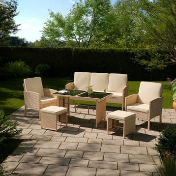 Tuinset / Loungeset / Zitgroep Turin - 7 personen - Polyratt, Verzenden, Nieuw