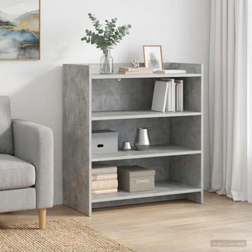 vidaXL Dressoir Betongrijs 75 x 36 x 80 cm Bewerkt hout, Verzenden, Nieuw, Overige houtsoorten, Minder dan 50 cm