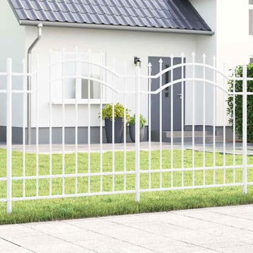 vidaXL Tuinhek WOERDEN 240 x 165 cm Poedergecoat staal Wit, Verzenden, Nieuw, IJzer