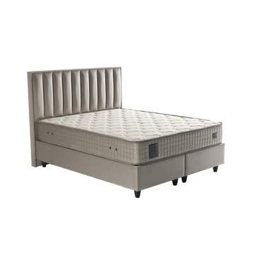 Opberg Boxspring Gold – Taupe Velvet (Zonder Matras), Ophalen of Verzenden, Nieuw, Eenpersoons