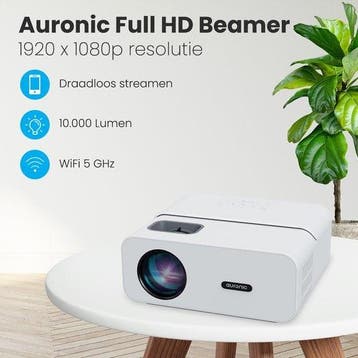 2dekans | Auronic Beamer Full HD - 10.000 Lumen - WiFi - 170, Ophalen of Verzenden, Zo goed als nieuw, Auronic